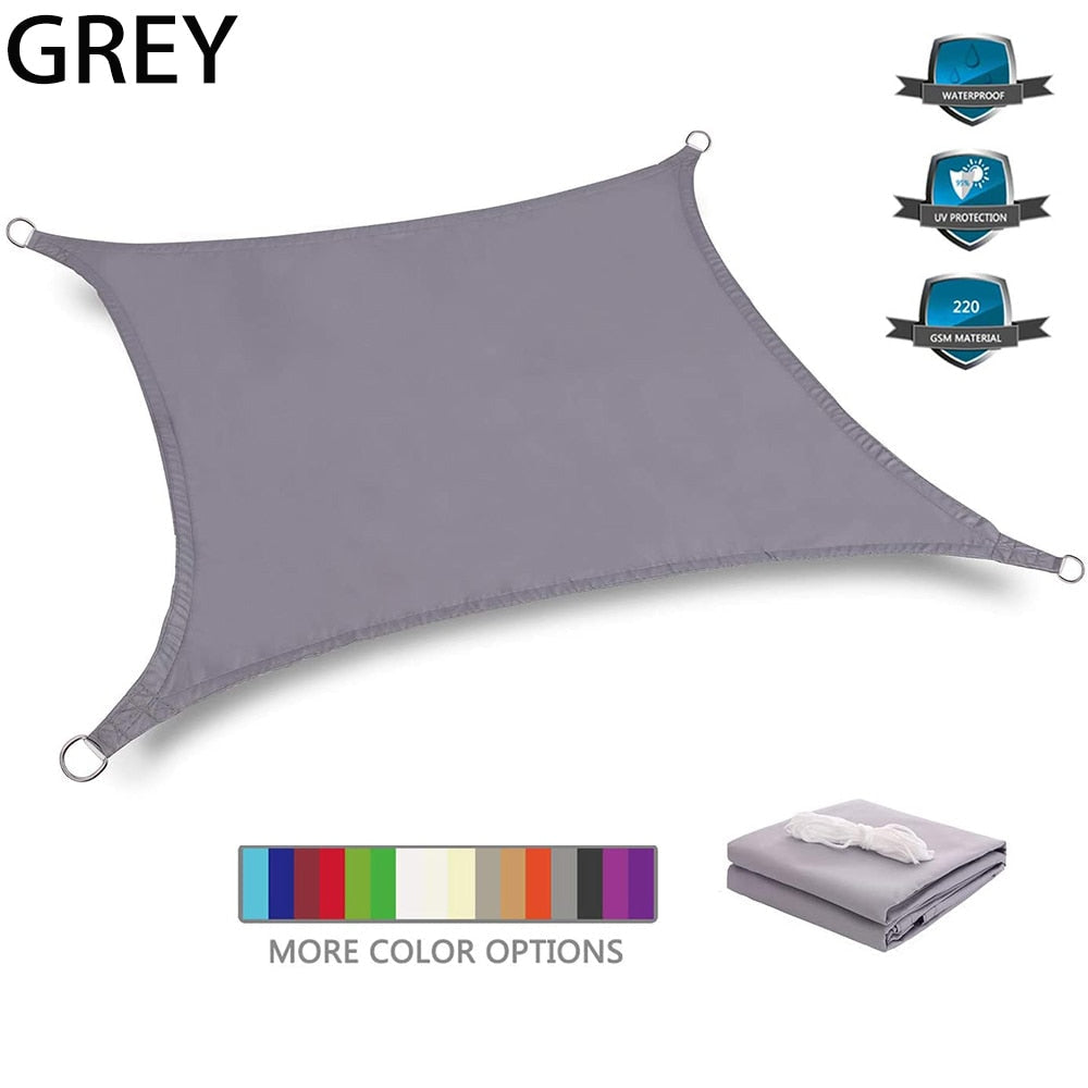 Summer outdoor waterproof and UV shade sail 300D Oxford cloth shade canvas garden terrace canopy camping sun shelter