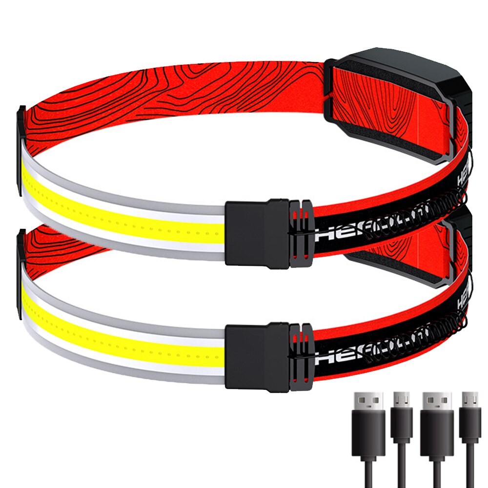 Trend Cob Headlights Outdoor Household Portable LED Headlight with Built-in 1200mah Battery USB Rechargeable Head Lamp