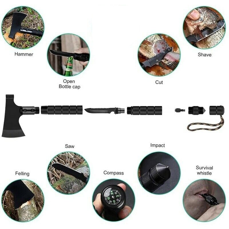 Foldable Tactical Axe Multi Tool Kit Emergency Gear Tourist AX Survival Axe Outdoor Portable Tomahawk Wild Camping Hatchet