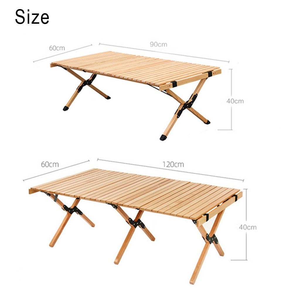 Folding Wood Table Portable Camping Large Wooden Desk with Carry Bag for Beach Picnic Outdoor Garden Backyard Furniture