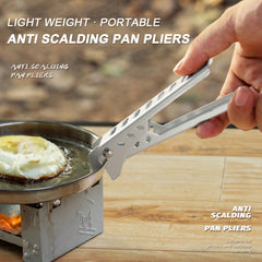 Camping Anti-Scald Pot Pan Gripper Folding Handle Hollow Cookware Anti-hot Holder Clip for Picnic Camping Tool