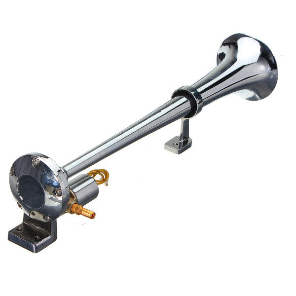 Chrome Single Trumpet Air Horn Trucks Lorry Automobiales Boat