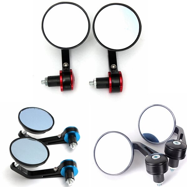 7/8 inch Motorcycle Motor Bike Bar End Rear View Mirror Rrounded