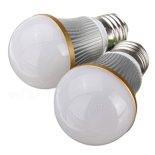 E27 3W Warm/Pure White 3 LED Globe Light Bulb Spot Lamp AC 110-240V