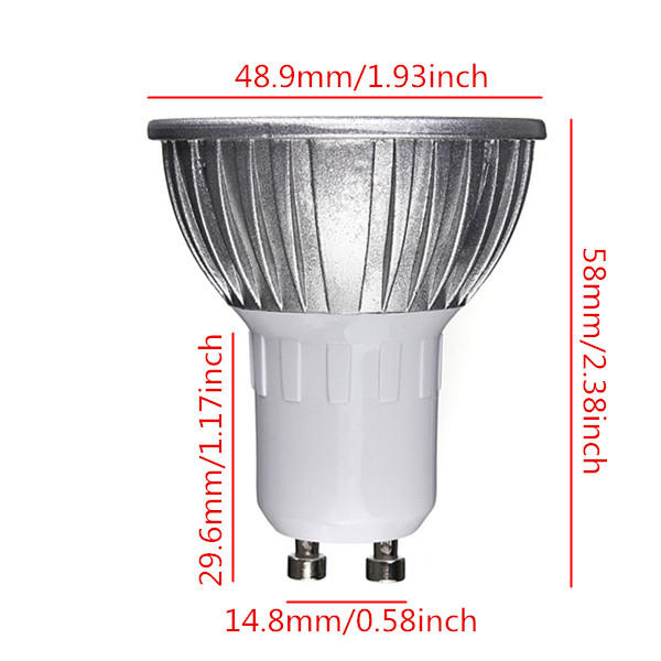 GU10 3W AC 220V 3 LEDs Red/Yellow/Blue/Green LED Spot Light Bulbs