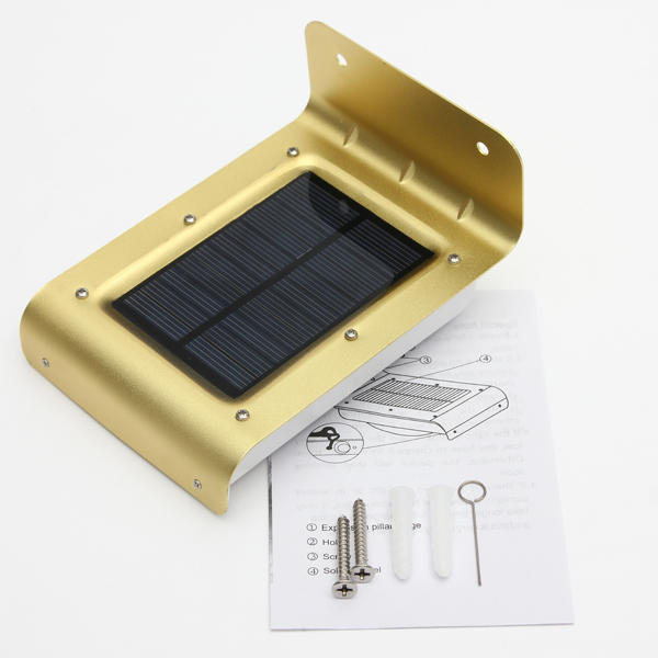 16 LED Solar Power Voice Sensor Wall Light Garden Yard Lamp Waterproof