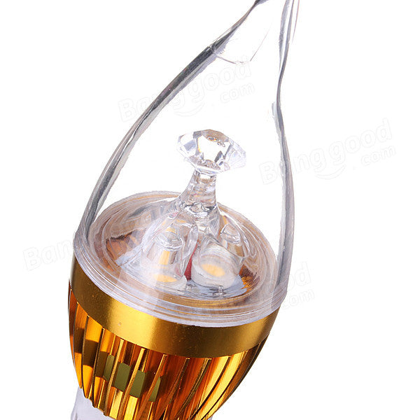 E27 3W AC85-265V White/Warm White Golden Cover LED Candle Light Bulb