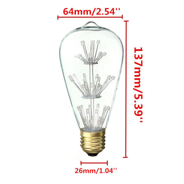 3W Vintage Antique Style Carbon Filament Clear Glass Bulb 220-240V