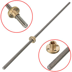 500mm Lead Screw 8mm Thread 2mm Pitch Lead Screw with Copper Nut