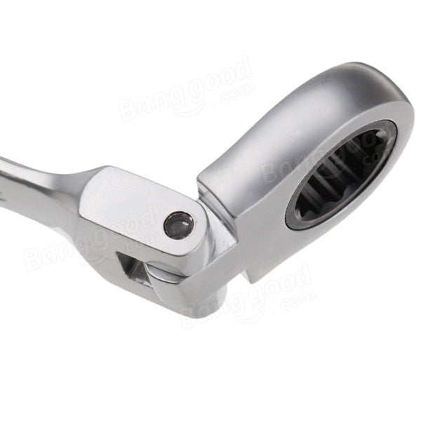 15mm Metric Chrome Flexible Head Ratchet Action Wrench Spanner Nut Tool
