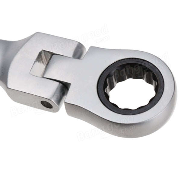 15mm Metric Chrome Flexible Head Ratchet Action Wrench Spanner Nut Tool