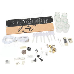 DIY Aurora LED Colorful Light Cube Chromatography Glass Clock Kit