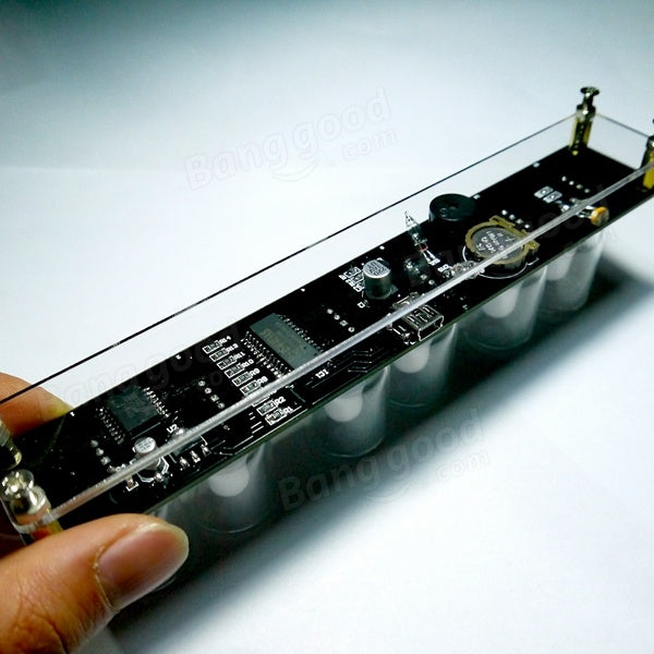 DIY Aurora LED Colorful Light Cube Chromatography Glass Clock Kit