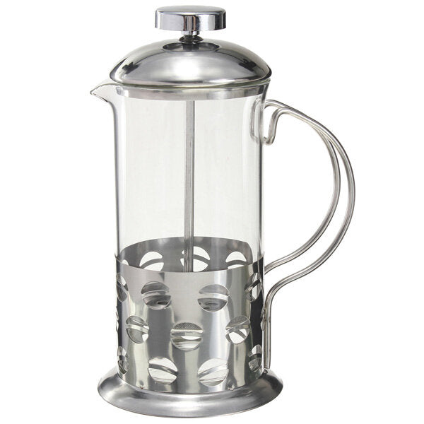 Stainless Steel Glass Teapot Cafetiere French  Coffee Tea Filter  Press Plunger