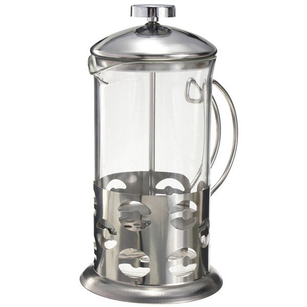 Stainless Steel Glass Teapot Cafetiere French  Coffee Tea Filter  Press Plunger