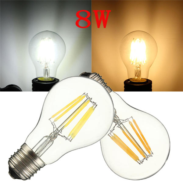 8W Warm White/ White Filament LED Dimmable Globe Bulb Lamp AC220V/110V