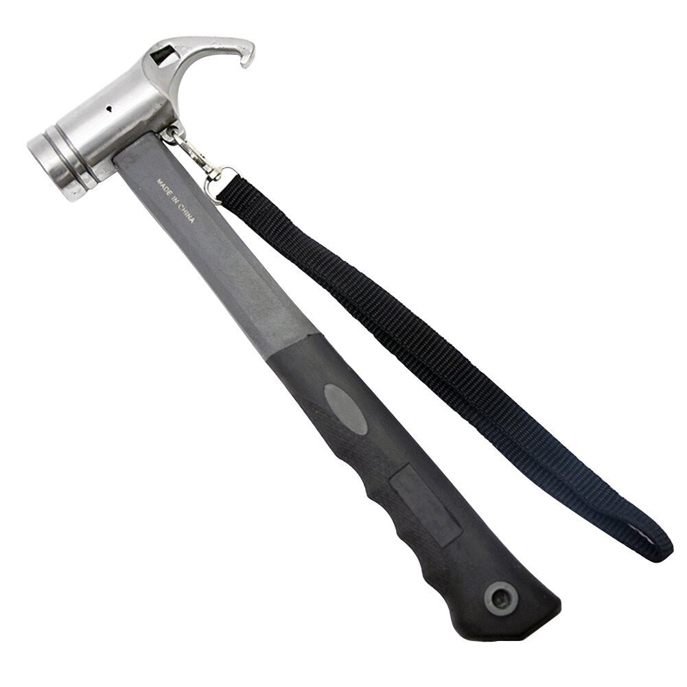 Outdoor Camping Tent Peg Hammer Multifunctional Hiking Fishing Stainless Steel Stakes Nail Puller Hammer Mountaineering Climbing