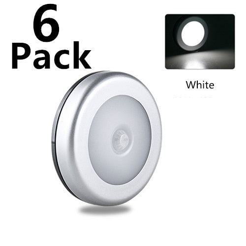 6 LED Motion Sensor Night Lights PIR Infrared Wall Lamp Auto On and Off For Home Bedroom Bedside Stair Cabinet Light Room Lamp