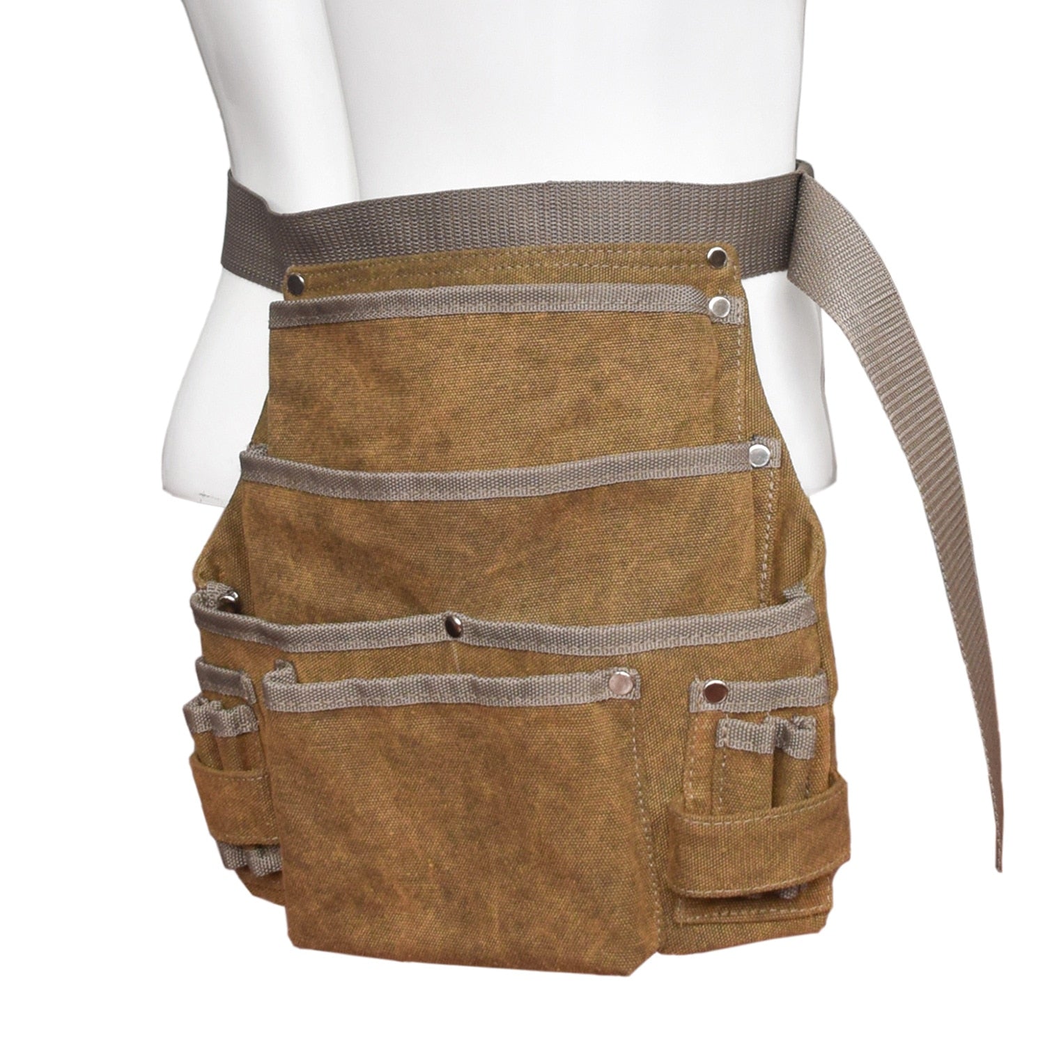 Camping multi-tool accessories camping equipment adjustable canvas tool storage multi-pocket wear-resistant apron waist bag