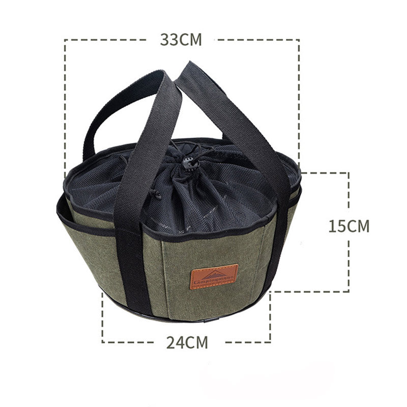 Outdoor Camping Barbecue Storage Bag Cookware Bag Outdoor Finish Bag Oven Cotton Storage Canvas Bag Container Portable Tote Bag