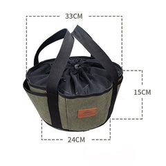 Outdoor Camping Barbecue Storage Bag Cookware Bag Outdoor Finish Bag Oven Cotton Storage Canvas Bag Container Portable Tote Bag