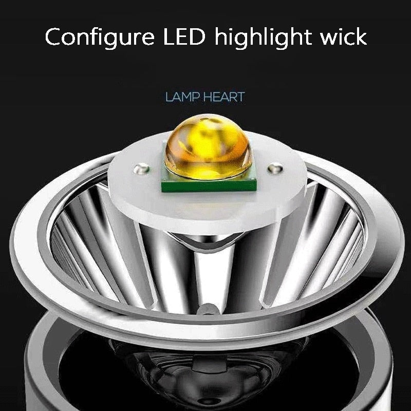 Outdoor Flashlight Multi-Modes USB Led+Cob Torch Lamp With Side Light For Camping Hiking Fishing