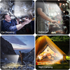 LED Flashlight Magnetic Work Light USB Rechargeable Torch Hook Portable Lantern Inspection Light Camping Car Repair Lamp