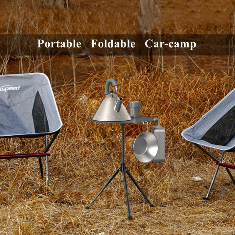 Portable Camping Table Foldable Round aluminium Alloy Height Adjustable Outdoor Hiking Picnic