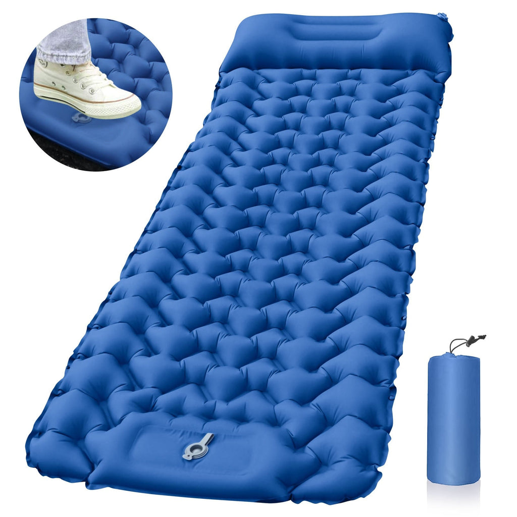 Outdoor Camping Sleeping Pad Portable Foam Inflatable Mattress With Pillows Beach Blanket Air Bed Foldable Mat Tent Mattress