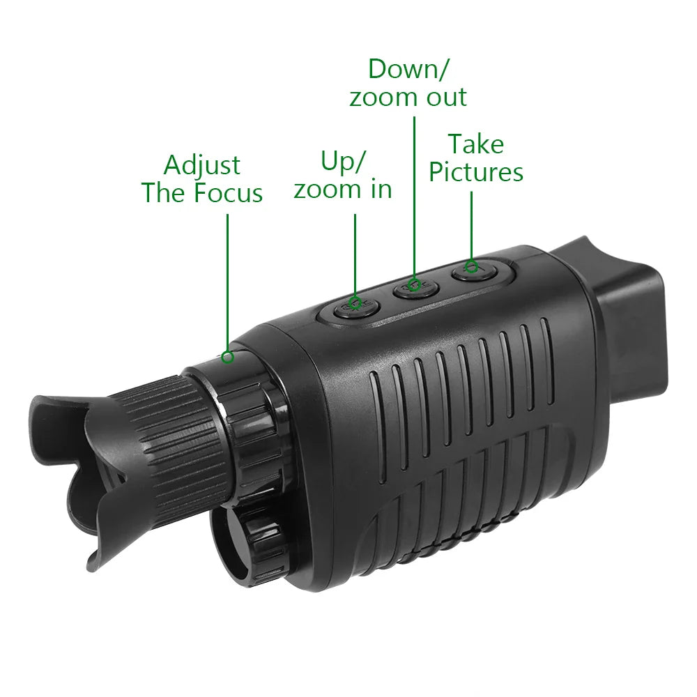 1080P HD Night Vision Monocular, 5X Zoom, Dual-use Telescope, 7-Level Infrared, IP54 Waterproof for Outdoor Hunting