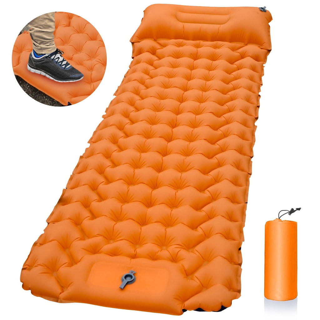 Outdoor Camping Sleeping Pad Portable Foam Inflatable Mattress With Pillows Beach Blanket Air Bed Foldable Mat Tent Mattress