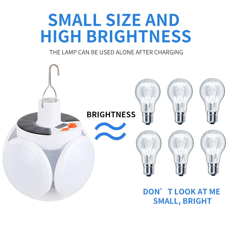 LED Bulb Solar Light Outdoor Waterproof Emergency Rechargeable Bulb Light Camping Garden Lighting Solar Lamp