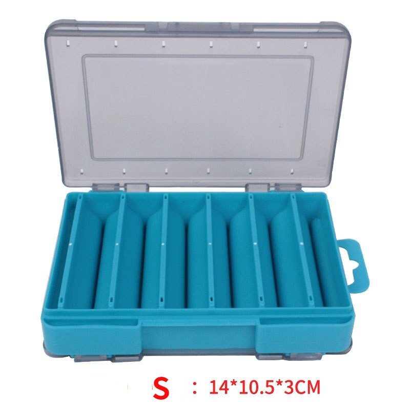 14 Compartments Fishing Lure Boxes Bait Storage Box Fishing Tackle Box Plastic Waterproof Double Sided Open Fly Fishing Tool Box