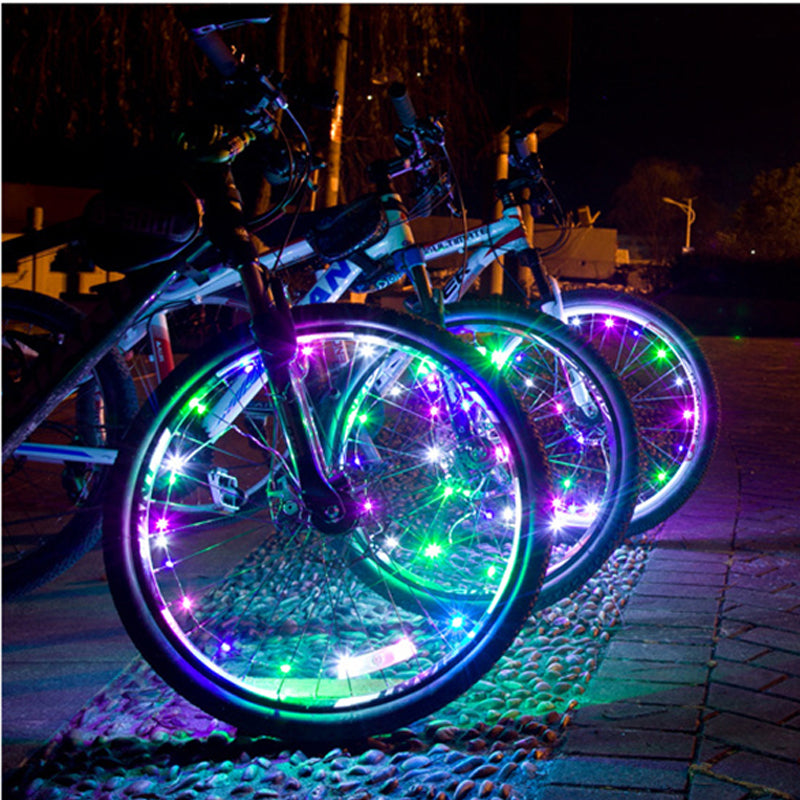 Bicycle Lights Mountain Bike Festoon Wheel String Light 2M 20 LED Cycling Spoke Wheel Lamp Bike Accessories Camp Night light
