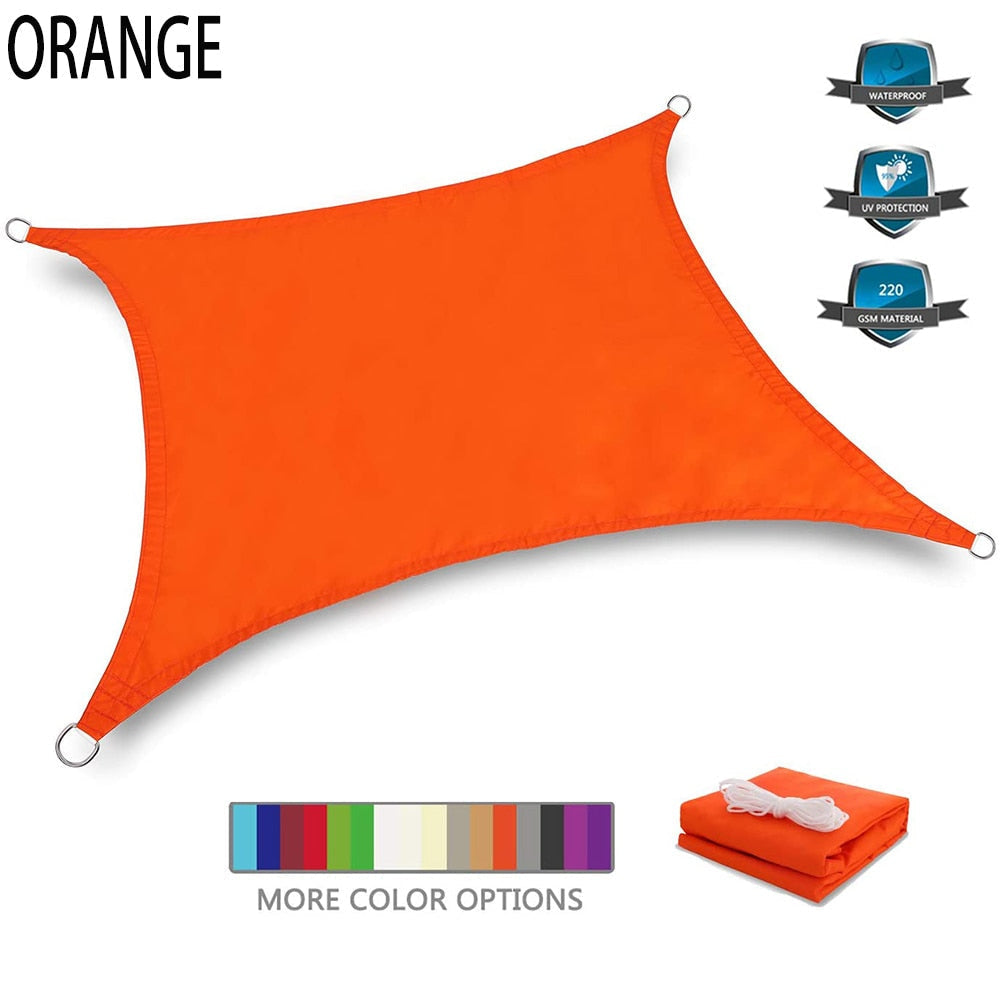 Summer outdoor waterproof and UV shade sail 300D Oxford cloth shade canvas garden terrace canopy camping sun shelter