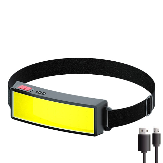 Trend Cob Headlights Outdoor Household Portable LED Headlight with Built-in 1200mah Battery USB Rechargeable Head Lamp