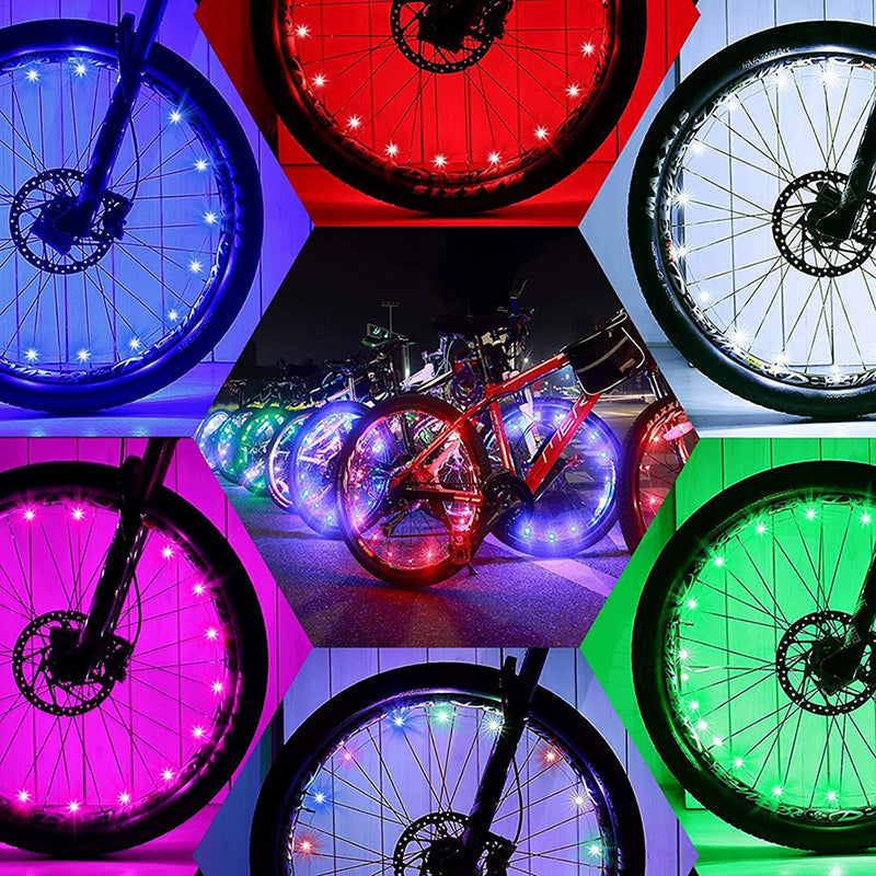 Bicycle Lights Mountain Bike Festoon Wheel String Light 2M 20 LED Cycling Spoke Wheel Lamp Bike Accessories Camp Night light