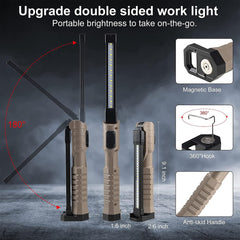 Rechargeable LED Work Light 1000 Lumens COB Work Lights with Power Capacity Indicator Handled Flashlights for Outdoor Car Repair