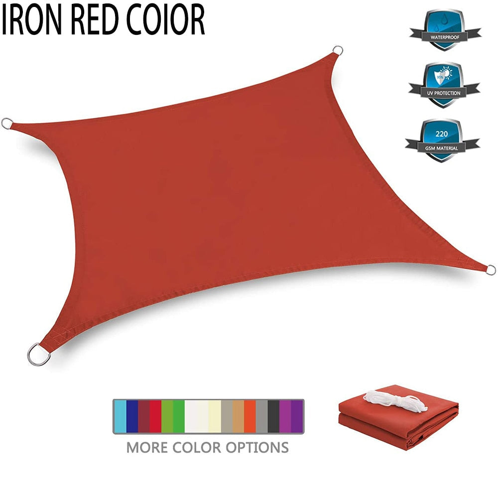 Summer outdoor waterproof and UV shade sail 300D Oxford cloth shade canvas garden terrace canopy camping sun shelter