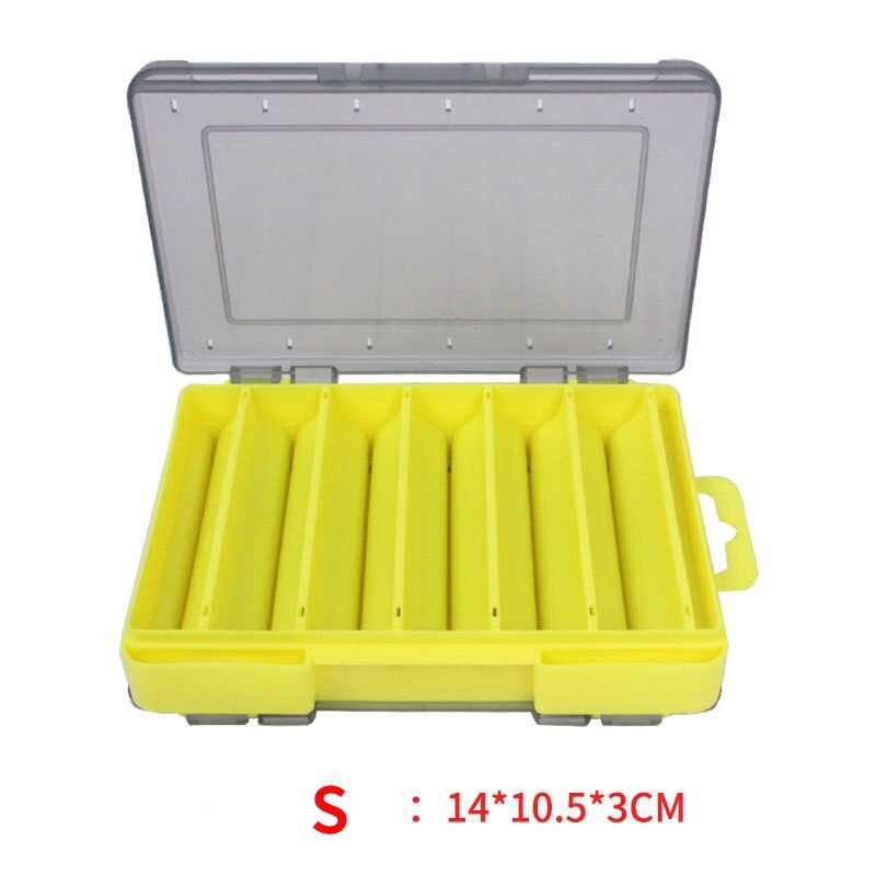 14 Compartments Fishing Lure Boxes Bait Storage Box Fishing Tackle Box Plastic Waterproof Double Sided Open Fly Fishing Tool Box