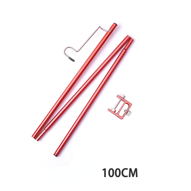 Outdoor Camping Hiking Aluminum Alloy Foldable Lamp Post Pole Portable Fishing Hanging Light Fixing Stand Holder Lantern Stand