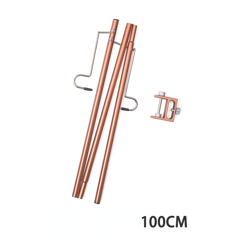 Outdoor Camping Hiking Aluminum Alloy Foldable Lamp Post Pole Portable Fishing Hanging Light Fixing Stand Holder Lantern Stand