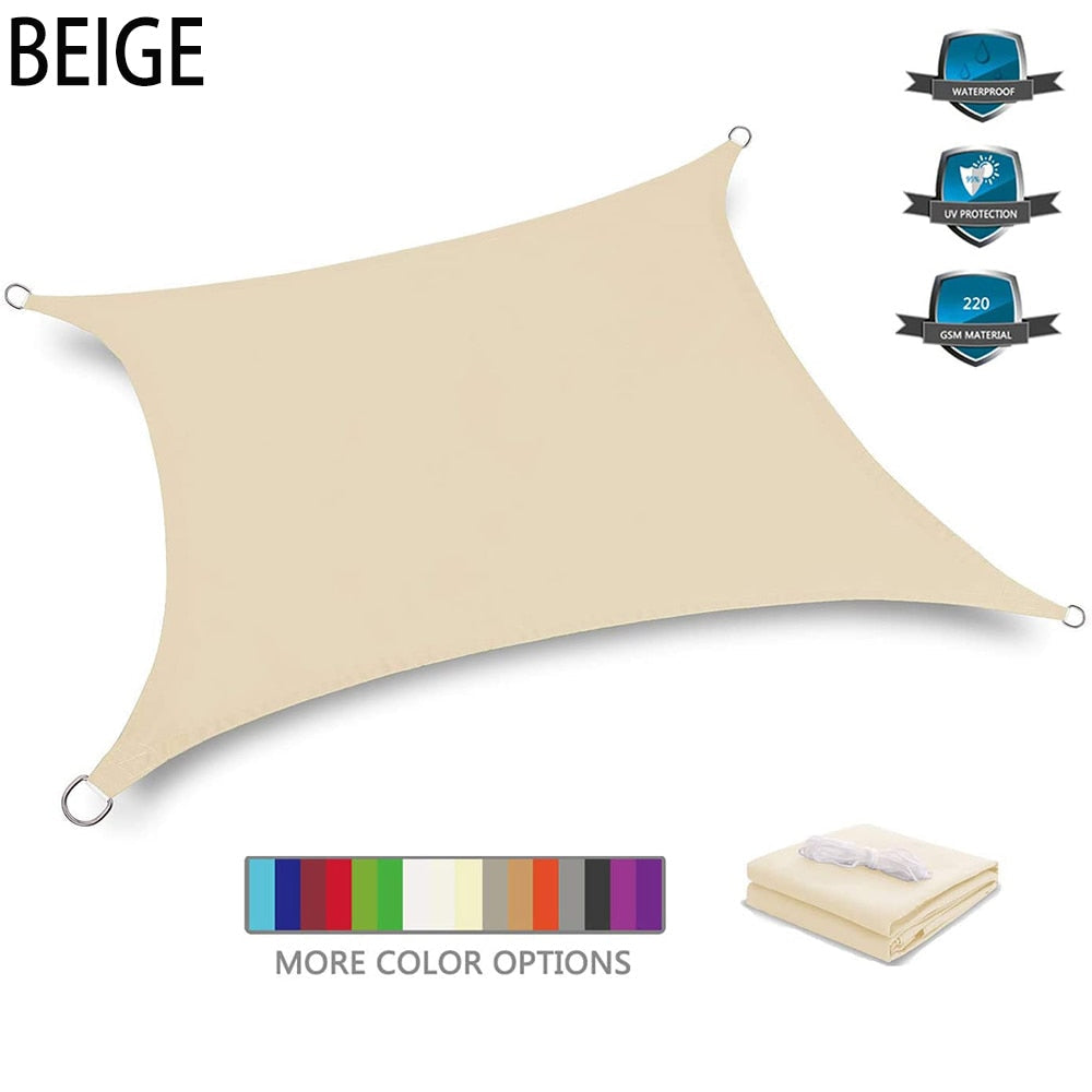 Summer outdoor waterproof and UV shade sail 300D Oxford cloth shade canvas garden terrace canopy camping sun shelter