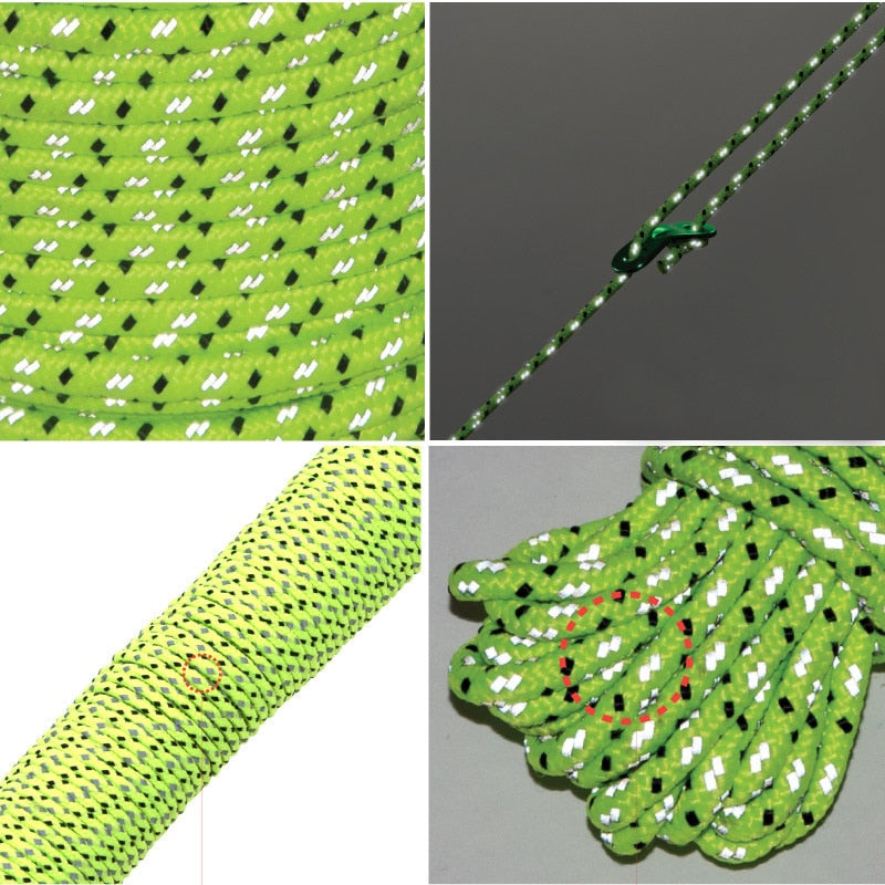 Reflective Tent Rope Nylon Tent Line Cuy Line Cord Rescue Umbrella Paracord Rope Camping Hiking Tent Accessories