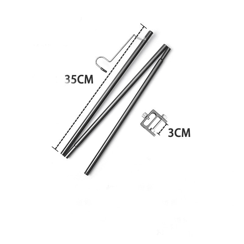 Outdoor Camping Hiking Aluminum Alloy Foldable Lamp Post Pole Portable Fishing Hanging Light Fixing Stand Holder Lantern Stand