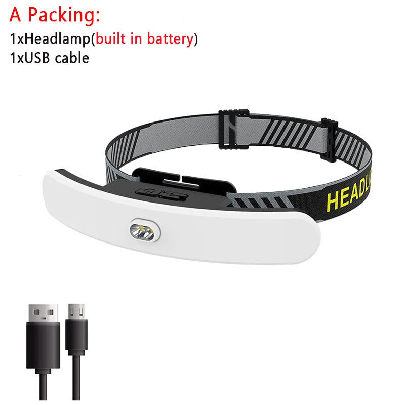 USB Rechargeable Headlamp Large Floodlight Multifunctional Headlight Head-mounted Strong Light Fishing Light for Camping