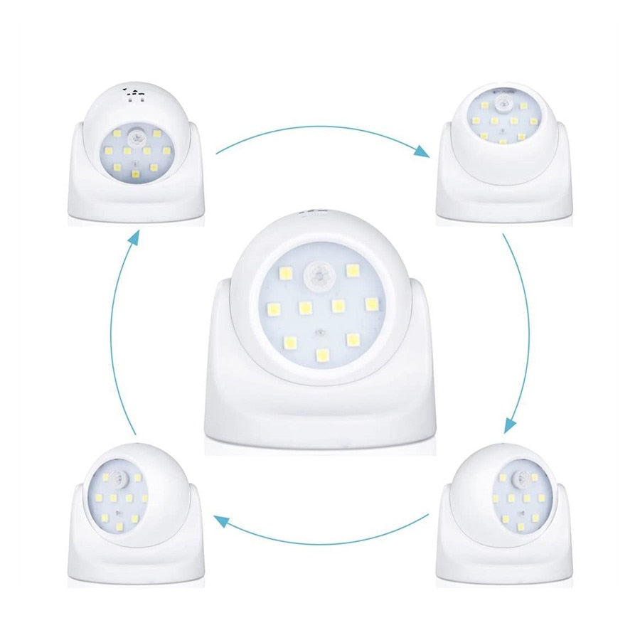 Motion Sensor 360 Degree Night Light 9 LED Lamp Motion Activated Wirless Sensor Light For Home Indoor Outdoor Wall Room Lighting