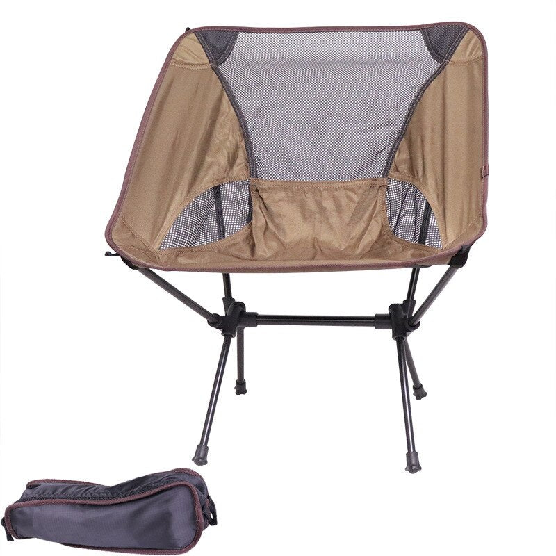 Folding Camping Chair Fishing BBQ Hiking Chair Picnic Lightweight Extended Chair Outdoor Travel Foldable Beach Seat load 150kg
