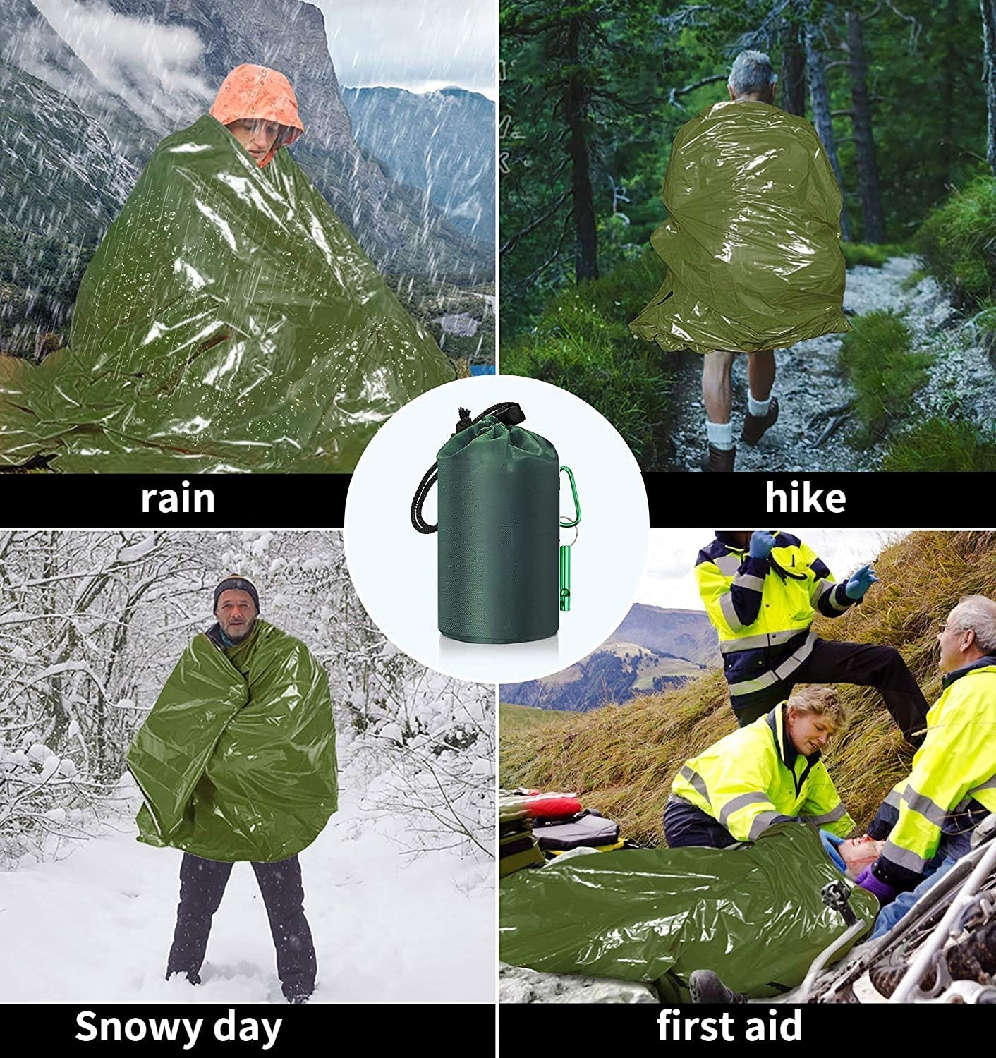Waterproof Lightweight Thermal Emergency Sleeping Bag Bivy Sack - Survival Blanket Bags Camping Hiking Outdoor Activities