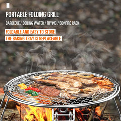 BBQ Barbecue Stainless Steel Plate Camping Gridiron Outdoor Cooking Tools Folding Portable BBQ Grill Barbecue Accessories